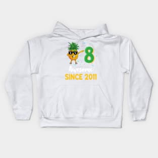 8th Birthday Pineapple Dabbing 8 Years Old Kids Hoodie